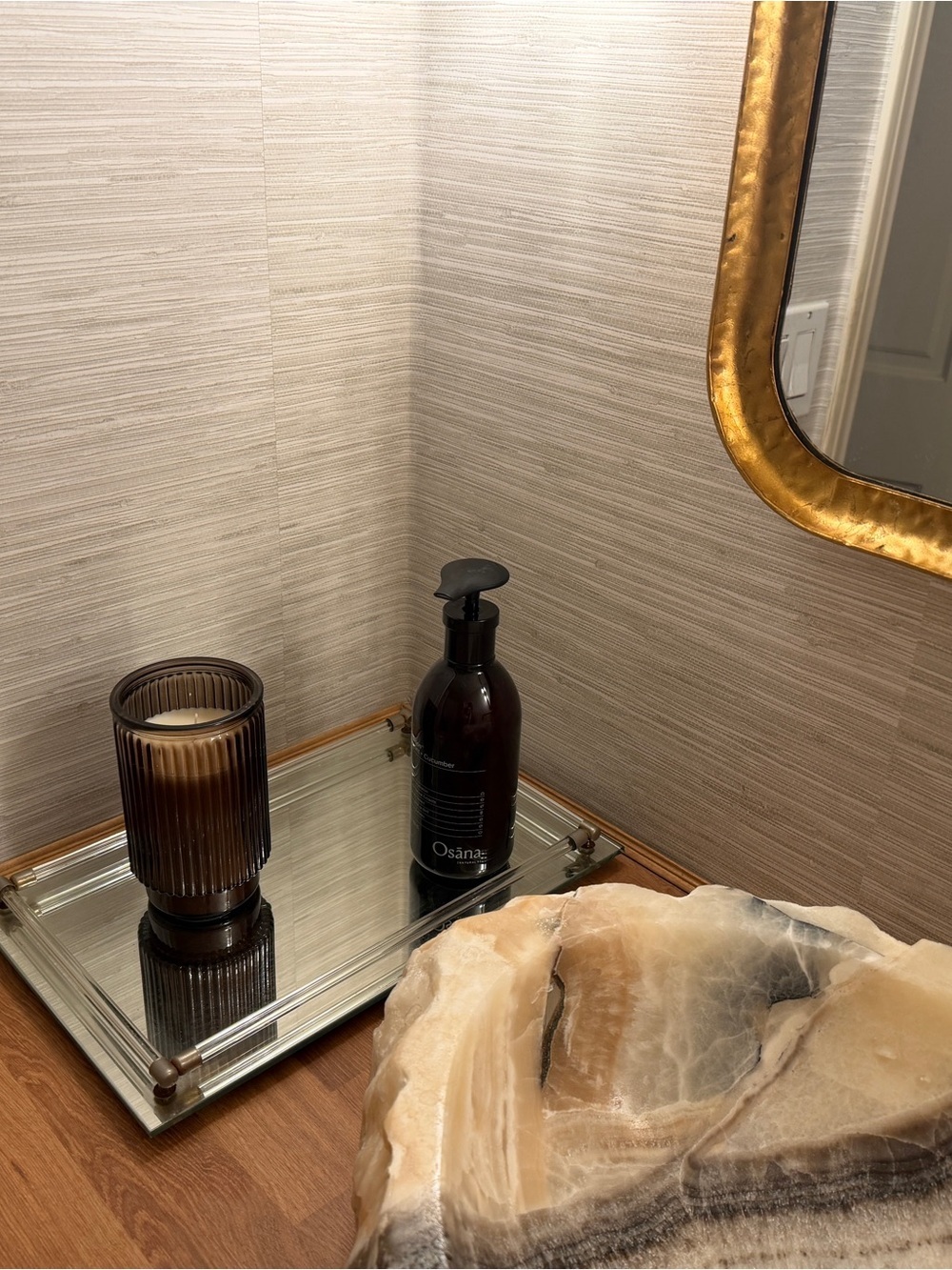 Vintage mirrored vanity tray